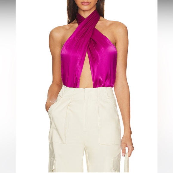 Cami NYC Revolve Steph Crossover Silk Bodysuit NWT Size Medium - Picture 1 of 9